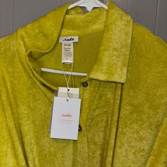 NWT Andie The Button Up Romper Honeysuckle Terry Cloth Beach Coverup - Picture 11 of 11